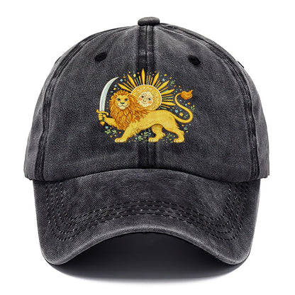 Sword-Wielding Lion Sun Emblem Classic Cap – Graphite
