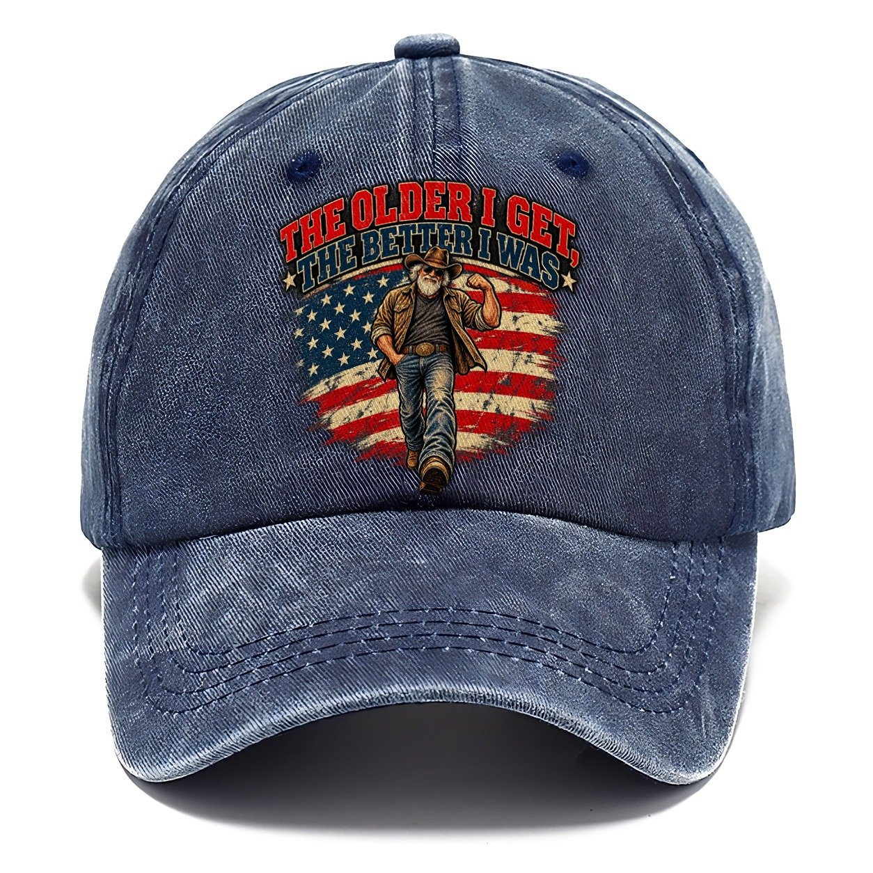 The Older I Get The Better I Was Old Man Strong Classic Cap – Twilight Navy