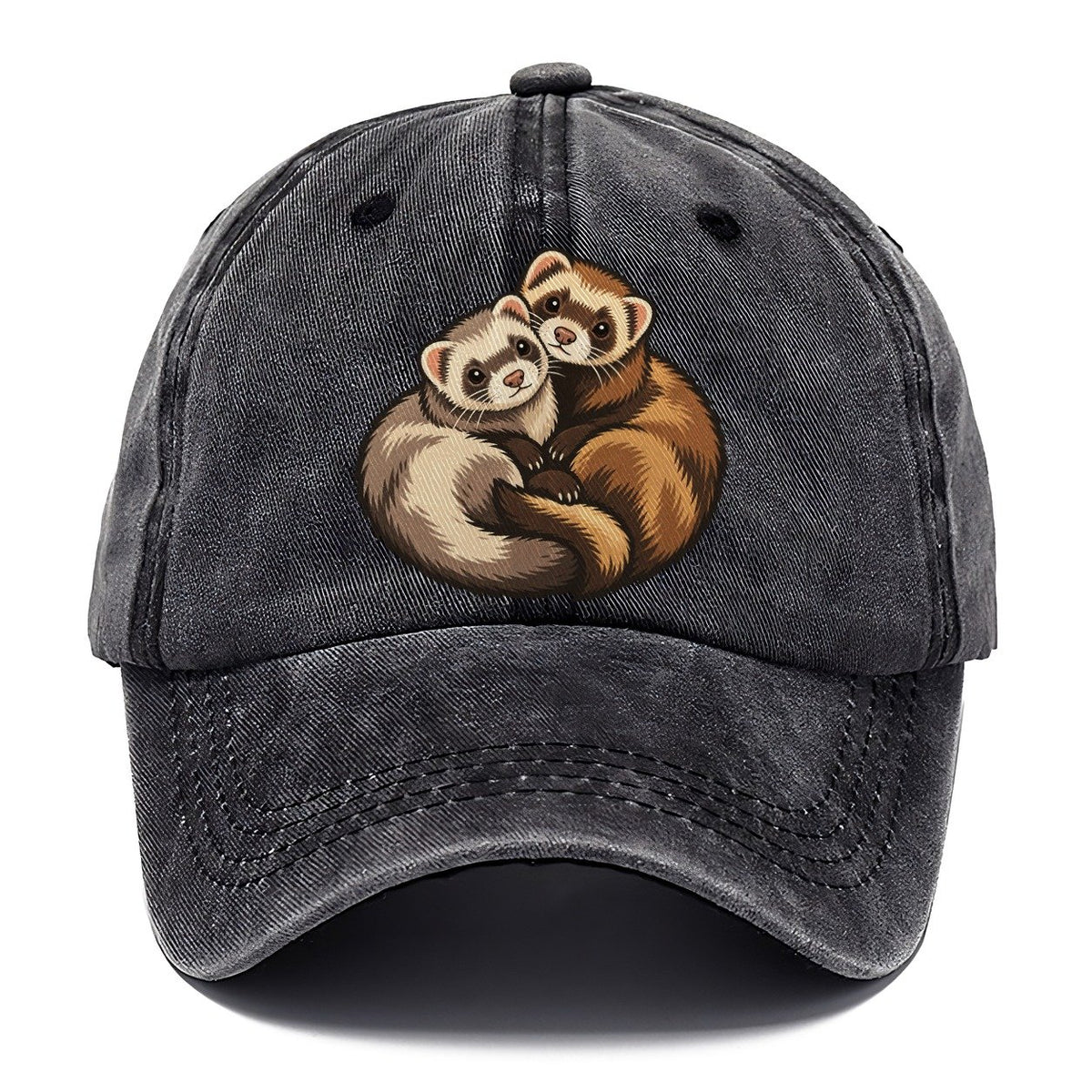 Ferret Pair Curl Small Pet Logos Classic Cap – Graphite