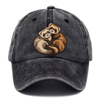 Ferret Pair Curl Small Pet Logos Classic Cap – Graphite