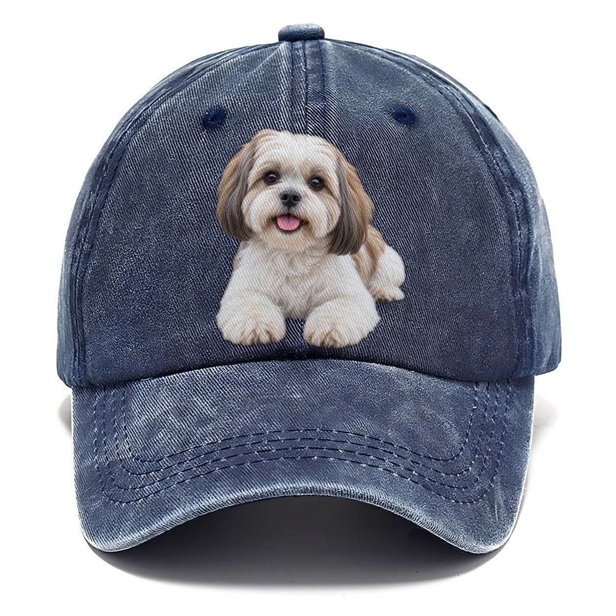 Shih Tzu Lying Down Top Breeds Classic Cap – Twilight Navy