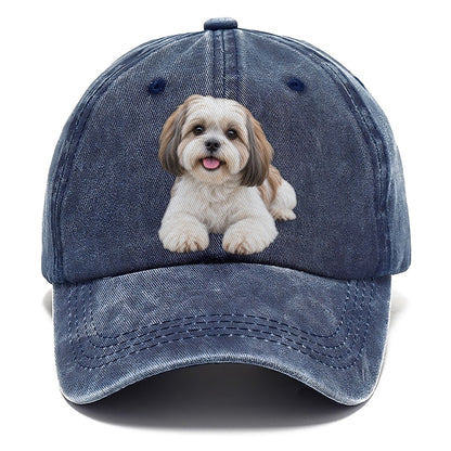 Shih Tzu Lying Down Top Breeds Classic Cap – Twilight Navy