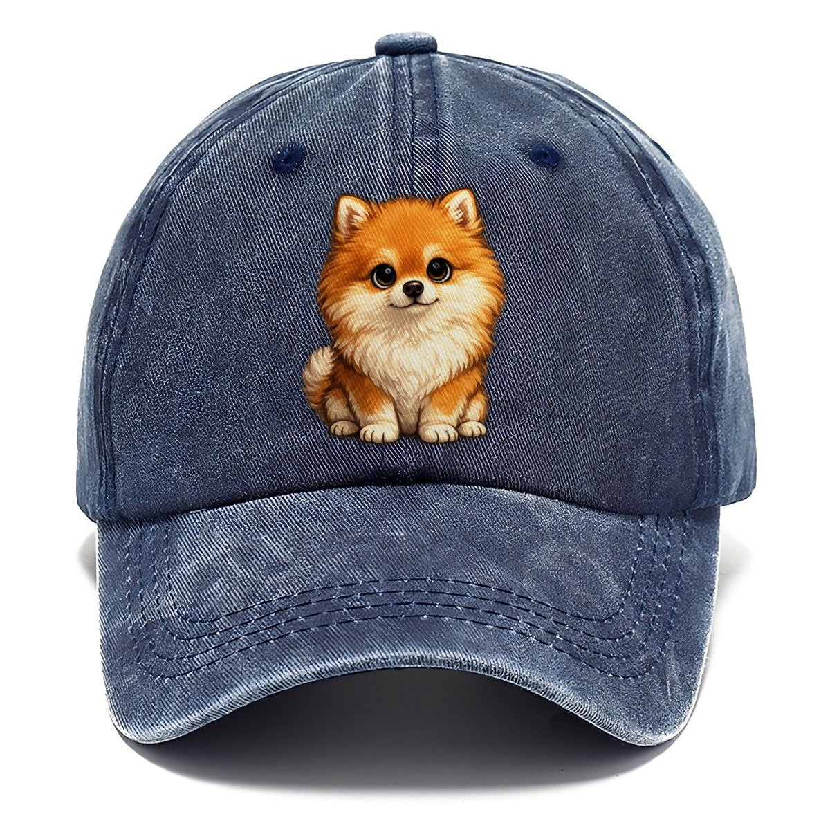 Pomeranian Sitting Sweetheart Classic Cap – Twilight Navy