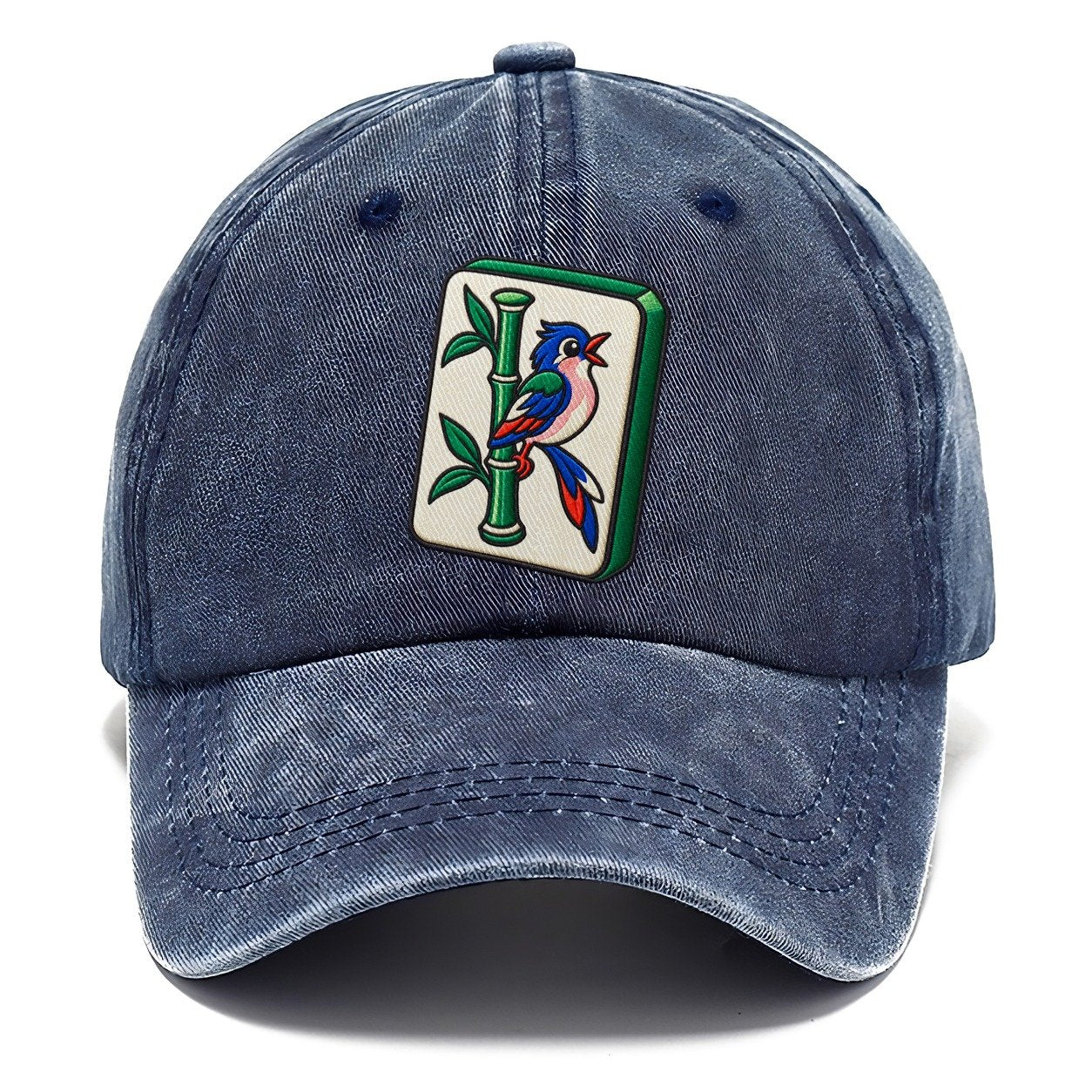 Bamboo Songbird Mahjong Game Night Classic Cap – Twilight Navy