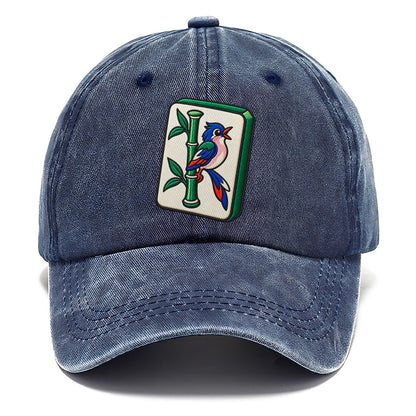 Bamboo Songbird Mahjong Game Night Classic Cap – Twilight Navy