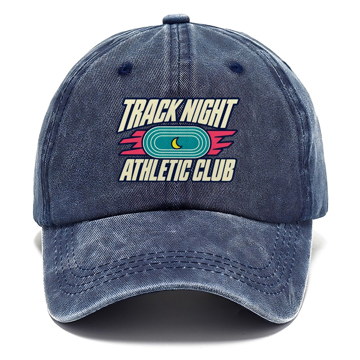Track Night Athletic Club 90S Running Clubs Classic Cap – Twilight Navy