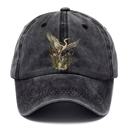 Heron Rising from Cattails Classic Cap – Graphite