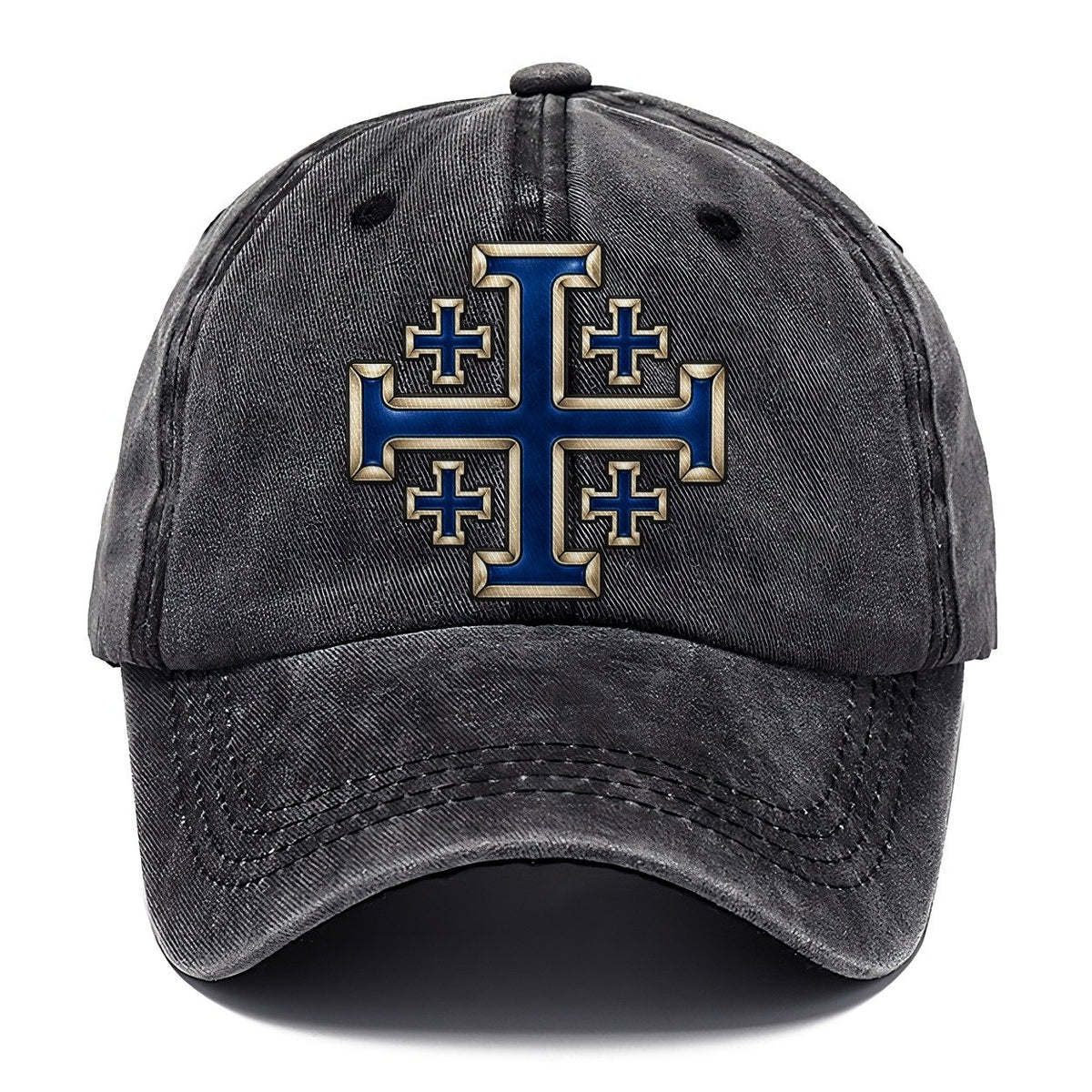 Jerusalem Cross Blue Enamel Character Club Classic Cap – Graphite