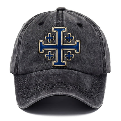 Jerusalem Cross Blue Enamel Character Club Classic Cap – Graphite
