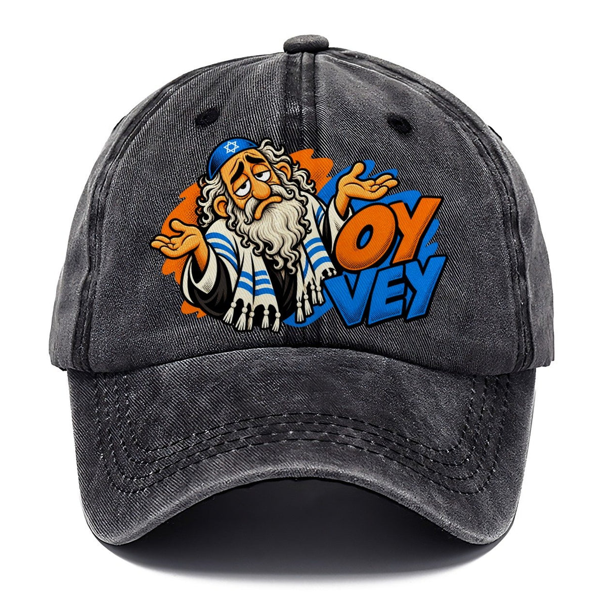 Oy Vey Drama Judaism Heritage Pop Art Classic Cap – Graphite