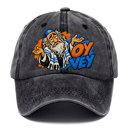 Oy Vey Drama Judaism Heritage Pop Art Classic Cap – Graphite