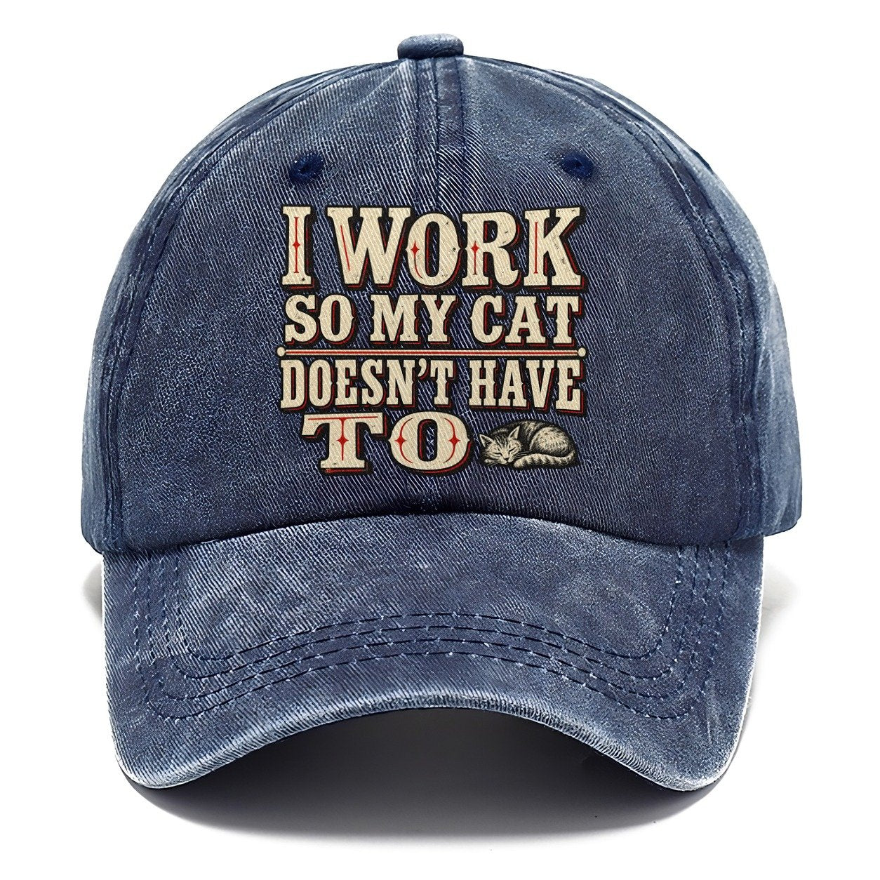 I Work So My Cat Doesn T Have To American Wit Classic Cap – Twilight Navy