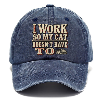 I Work So My Cat Doesn T Have To American Wit Classic Cap – Twilight Navy