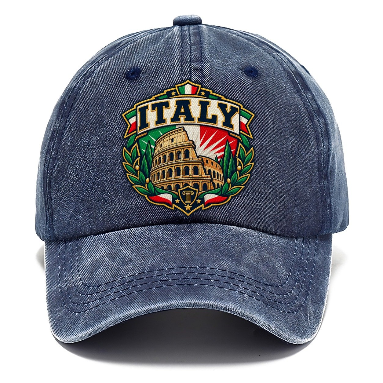 Italy Retro Badge Country Logos Classic Cap – Twilight Navy