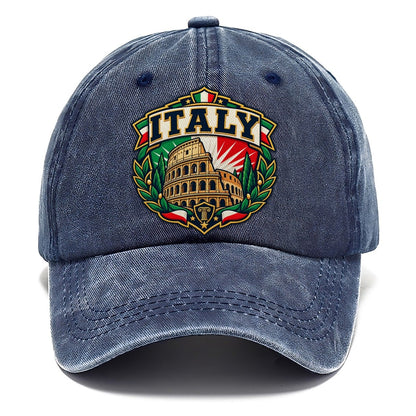 Italy Retro Badge Country Logos Classic Cap – Twilight Navy