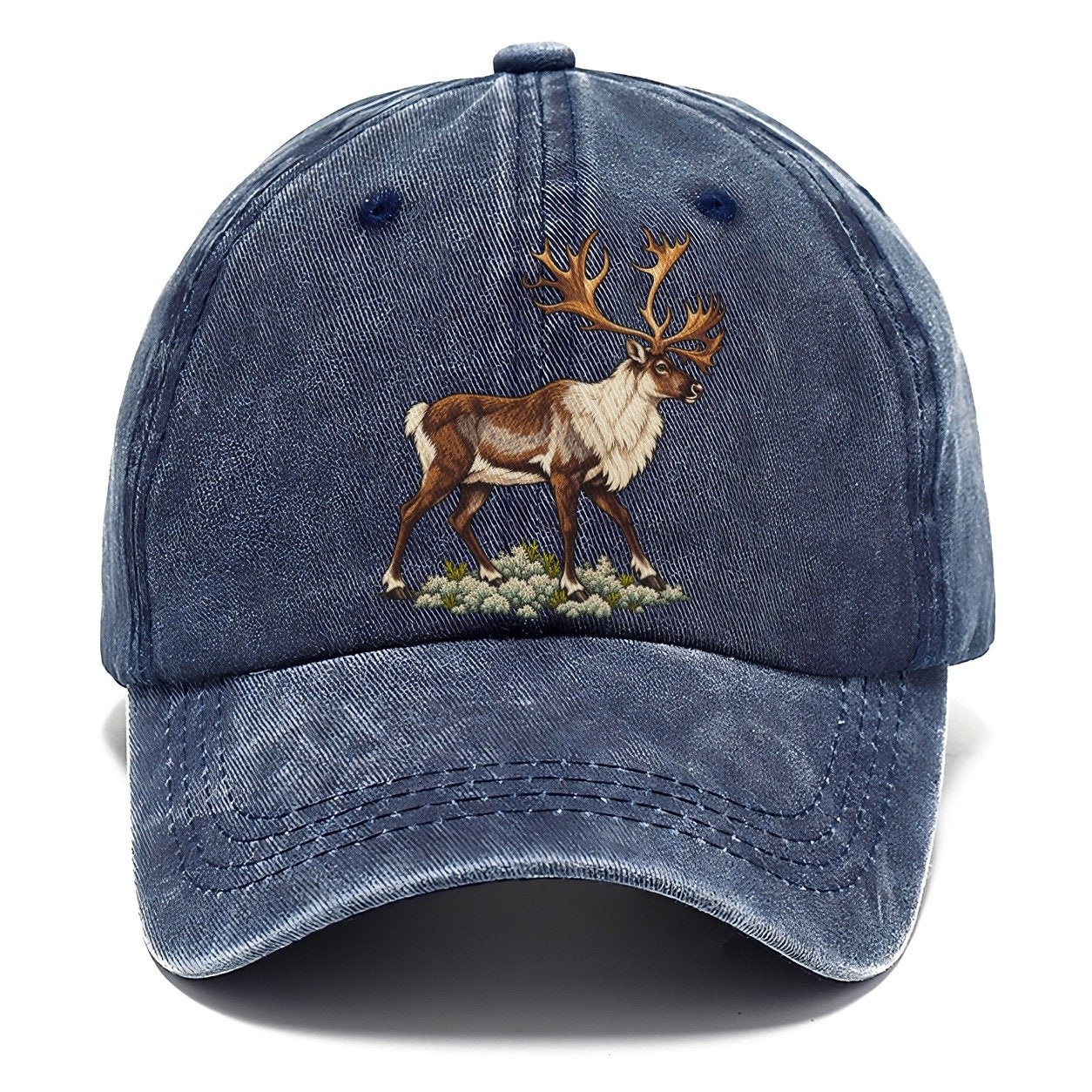 Woodland Caribou And Reindeer Lichen Canada Cultural Icons Classic Cap – Twilight Navy