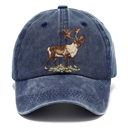 Woodland Caribou And Reindeer Lichen Canada Cultural Icons Classic Cap – Twilight Navy