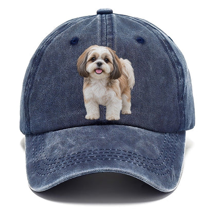 Shih Tzu Standing Top Breeds Classic Cap – Twilight Navy