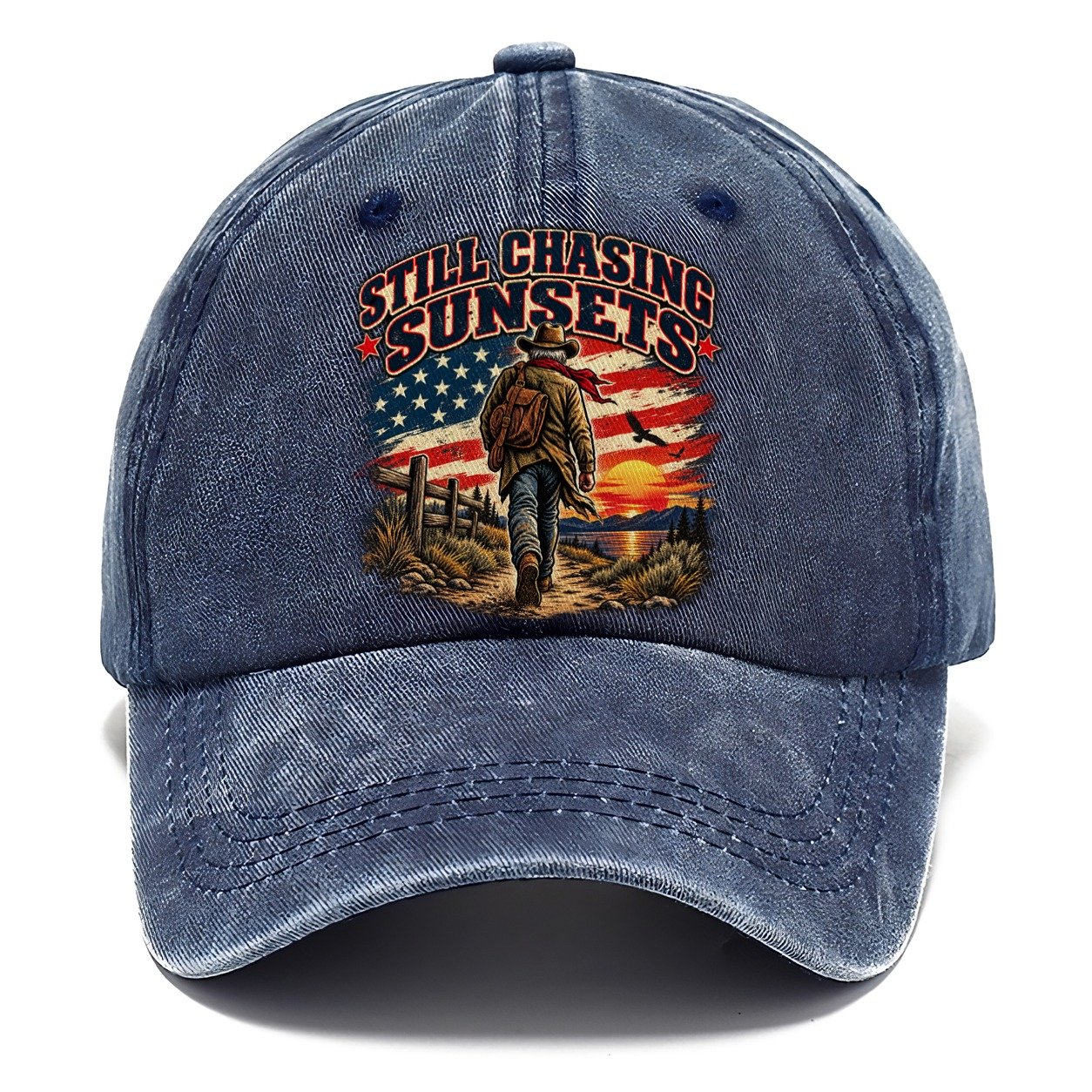 Still Chasing Sunsets Old Man Strong Classic Cap – Twilight Navy