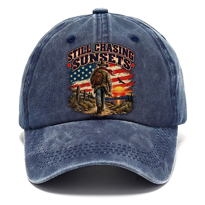 Still Chasing Sunsets Old Man Strong Classic Cap – Twilight Navy