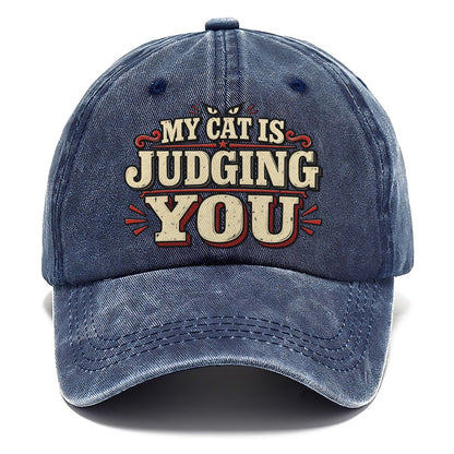 My Cat Is Judging You American Wit Classic Cap – Twilight Navy