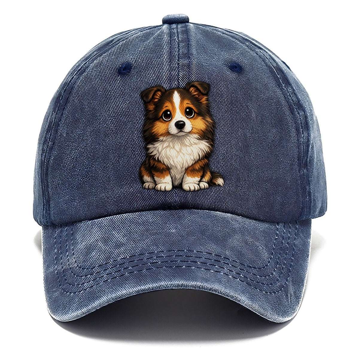 Shetland Sheepdog Sitting Sweetheart Classic Cap – Twilight Navy