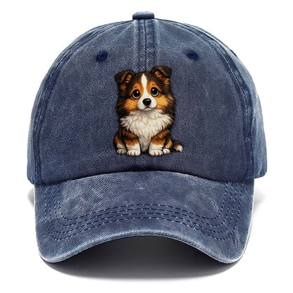 Shetland Sheepdog Sitting Sweetheart Classic Cap – Twilight Navy