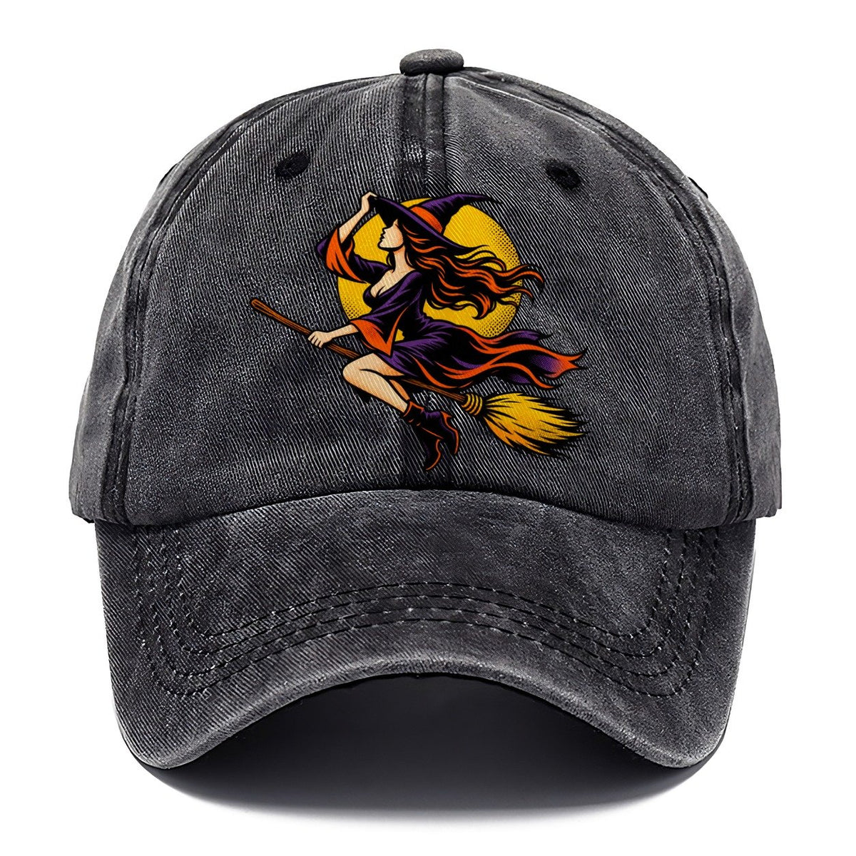 Pop Art Witch on Broom Classic Cap – Graphite