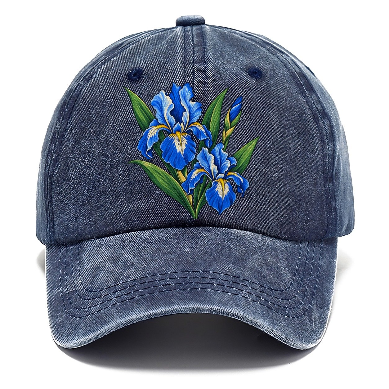 Quebec Blue Flag Iris Canada Cultural Icons Classic Cap – Twilight Navy