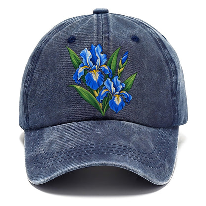 Quebec Blue Flag Iris Canada Cultural Icons Classic Cap – Twilight Navy