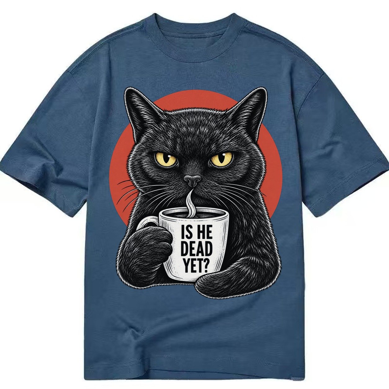 Is He Dead Yet Cat Classic T-shirt – Twilight Navy