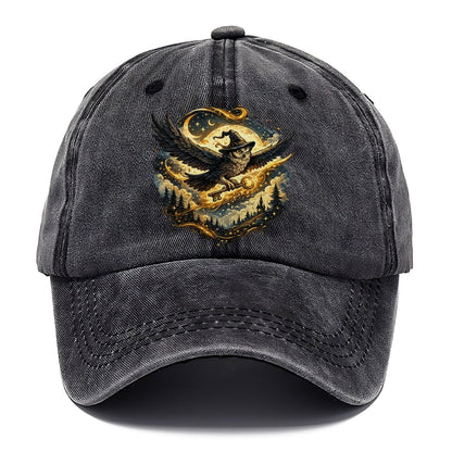 Wizard Owl with Magic Key Under Full Moon Classic Cap – Graphite