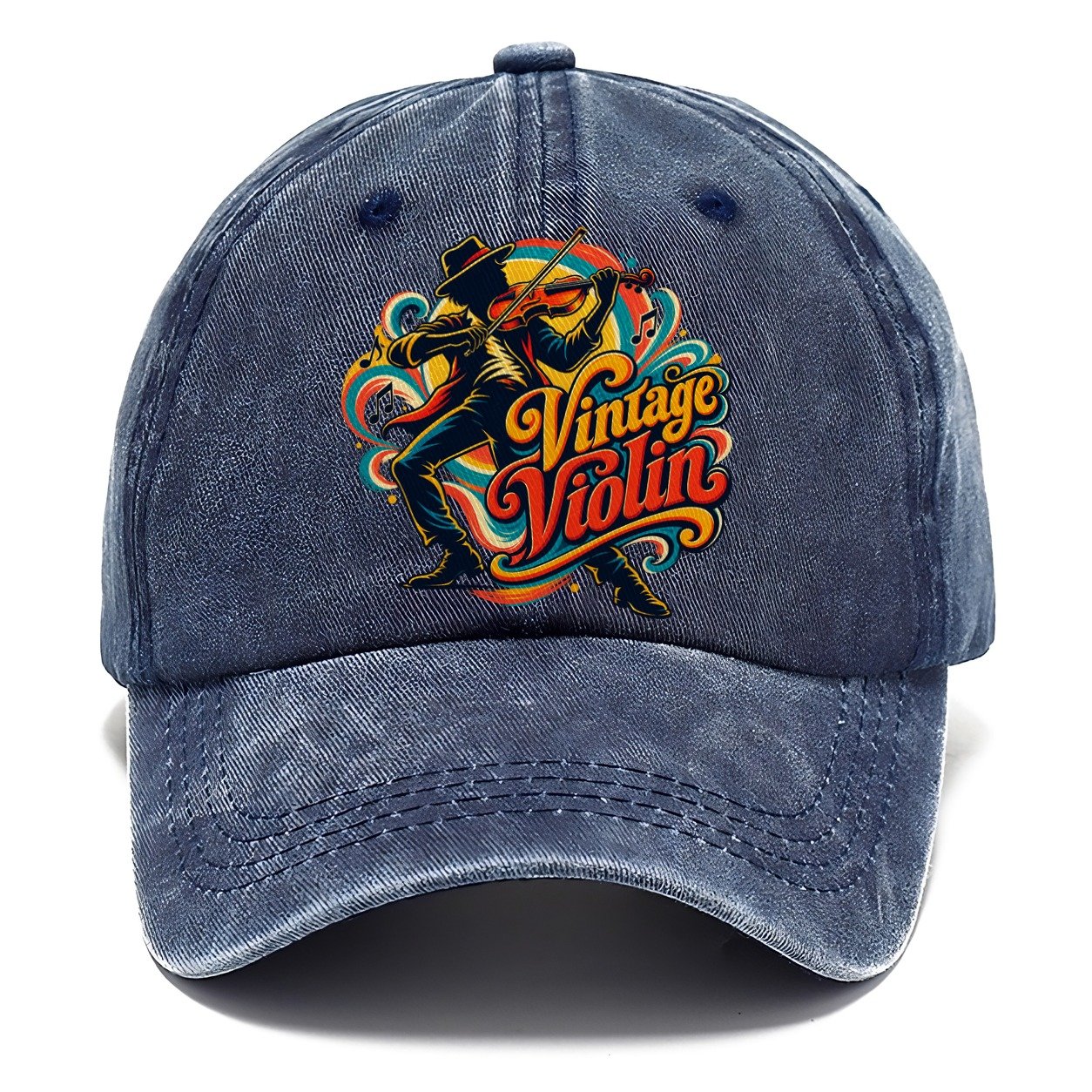 Vintage Violin Music Instruments Classic Cap – Twilight Navy