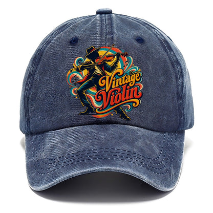 Vintage Violin Music Instruments Classic Cap – Twilight Navy