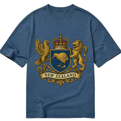 New Zealand Heritage Badge Kiwi With Southern Cross Styling Classic T-shirt – Twilight Navy