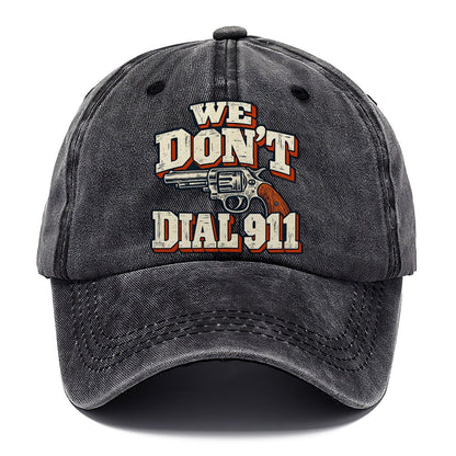 Woodtype Broadsheet We Don't Dial 911 Classic Cap – Graphite
