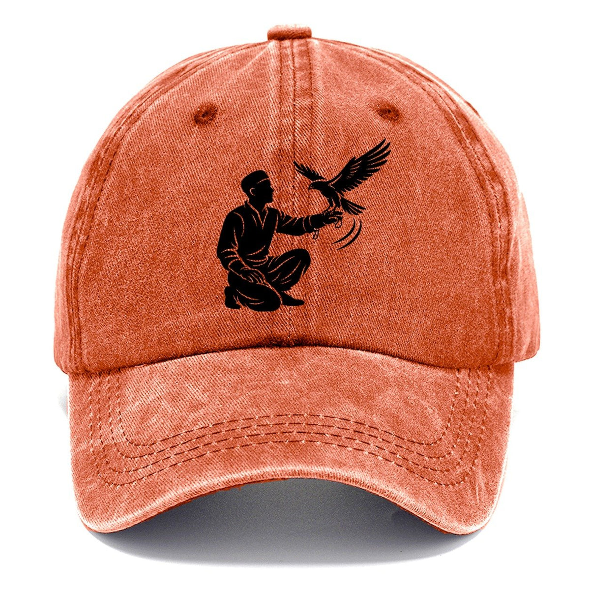 Kneeling Falconer with Falcon Classic Cap – Terracotta Clay