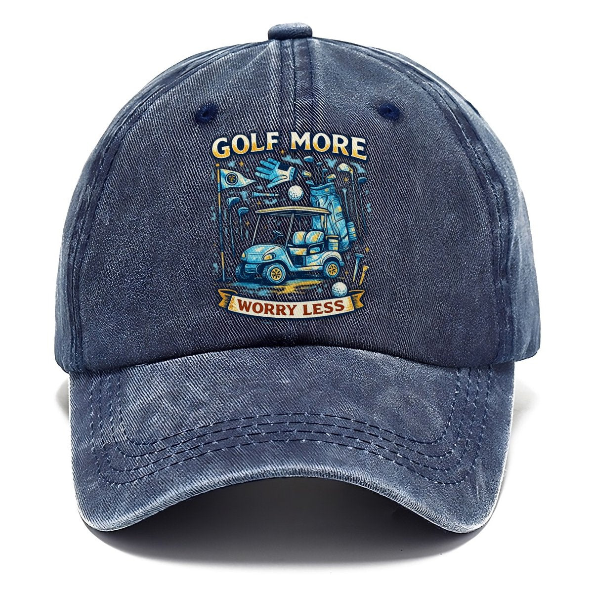 Golf More Worry Less Classic Cap – Twilight Navy