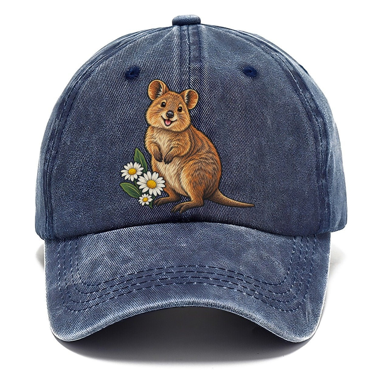Quokka And Coastal Daisy Australia Cultural Icons Classic Cap – Twilight Navy