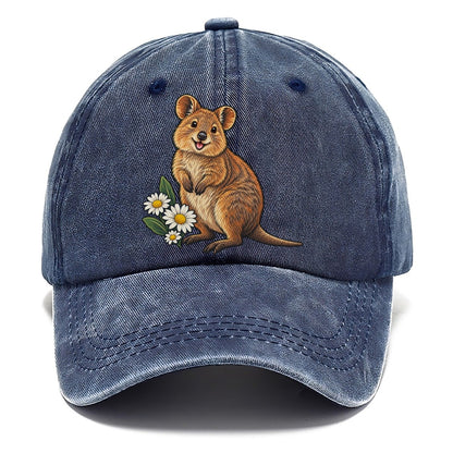 Quokka And Coastal Daisy Australia Cultural Icons Classic Cap – Twilight Navy