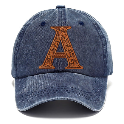 Tooled Leather A Monogram Classic Cap – Twilight Navy