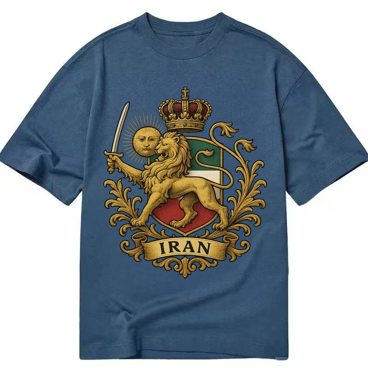 Royal Iran Coat Of Arms Classic T-shirt – Twilight Navy