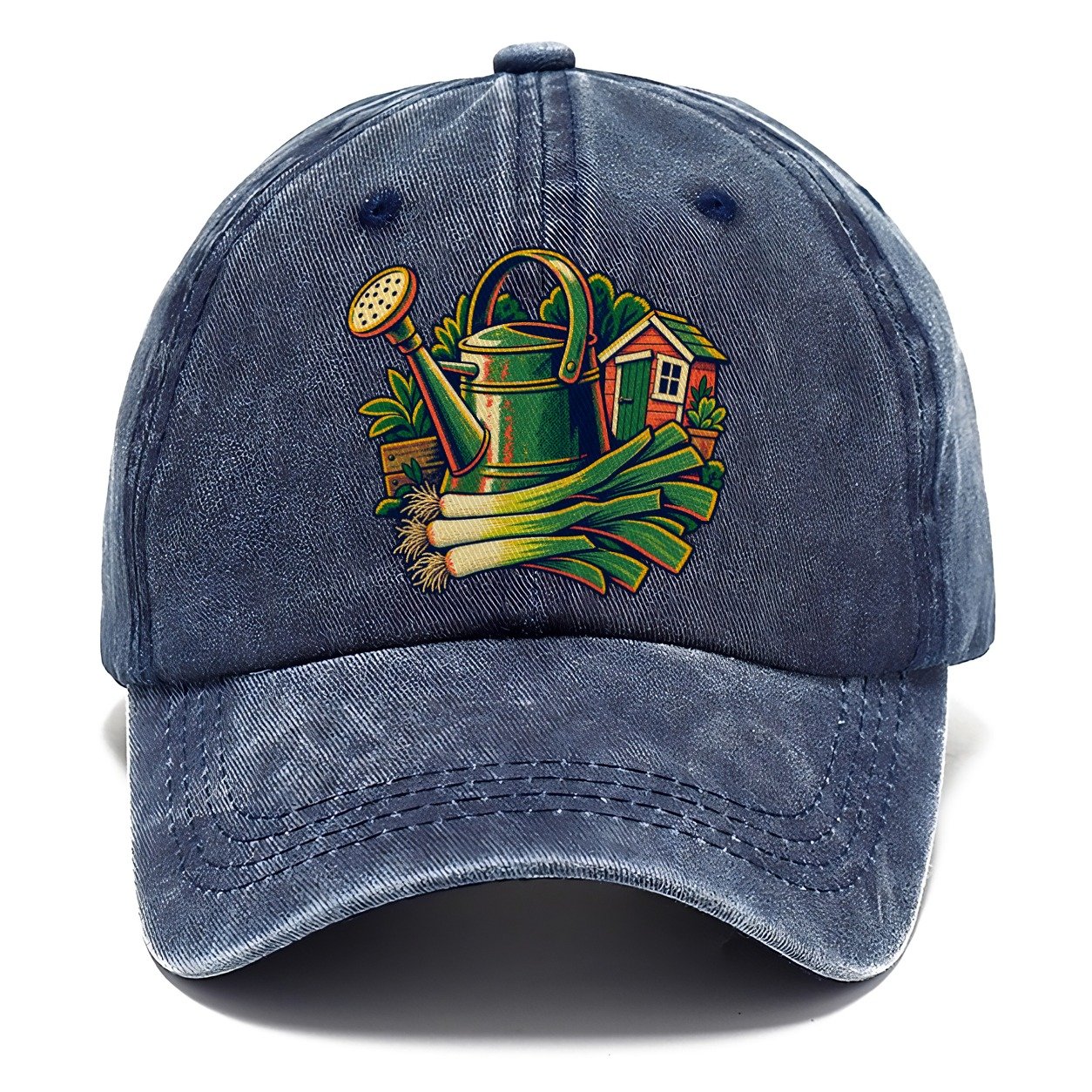 Allotment Shed Watering Can And Leeks Uk Culture Heritage Classic Cap – Twilight Navy