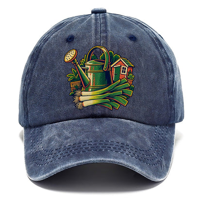 Allotment Shed Watering Can And Leeks Uk Culture Heritage Classic Cap – Twilight Navy