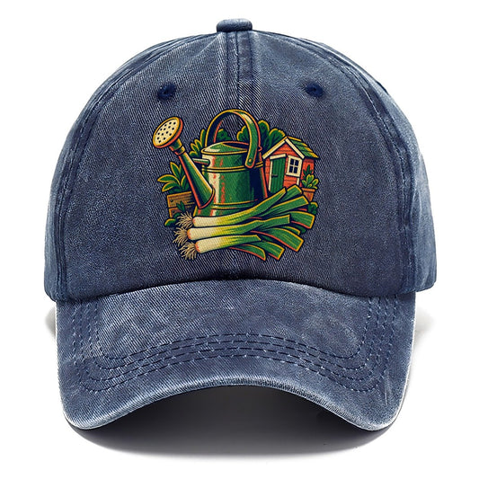 Allotment Shed Watering Can And Leeks Uk Culture Heritage Classic Cap – Twilight Navy