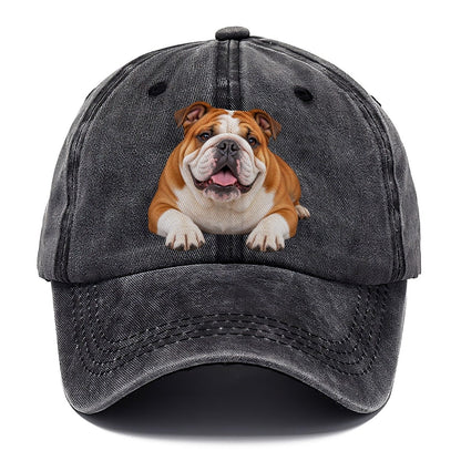 English Bulldog Lying Down Top Breeds Classic Cap – Graphite