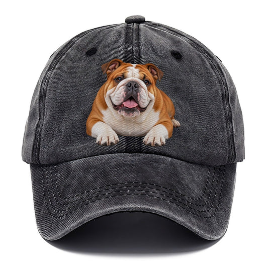 English Bulldog Lying Down Top Breeds Classic Cap – Graphite