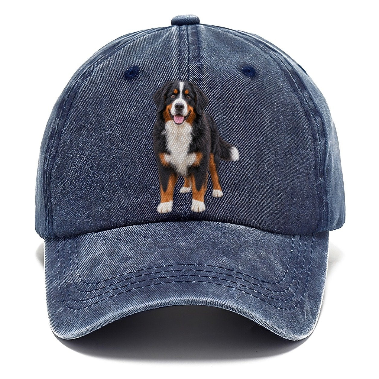 Bernese Mountain Dog Standing Top Breeds Classic Cap – Twilight Navy