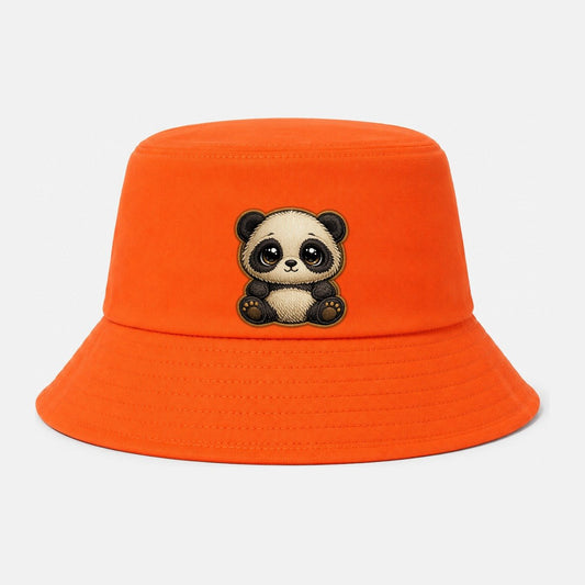 Baby Giant Panda Cub Cotton Bucket Hat – Orange