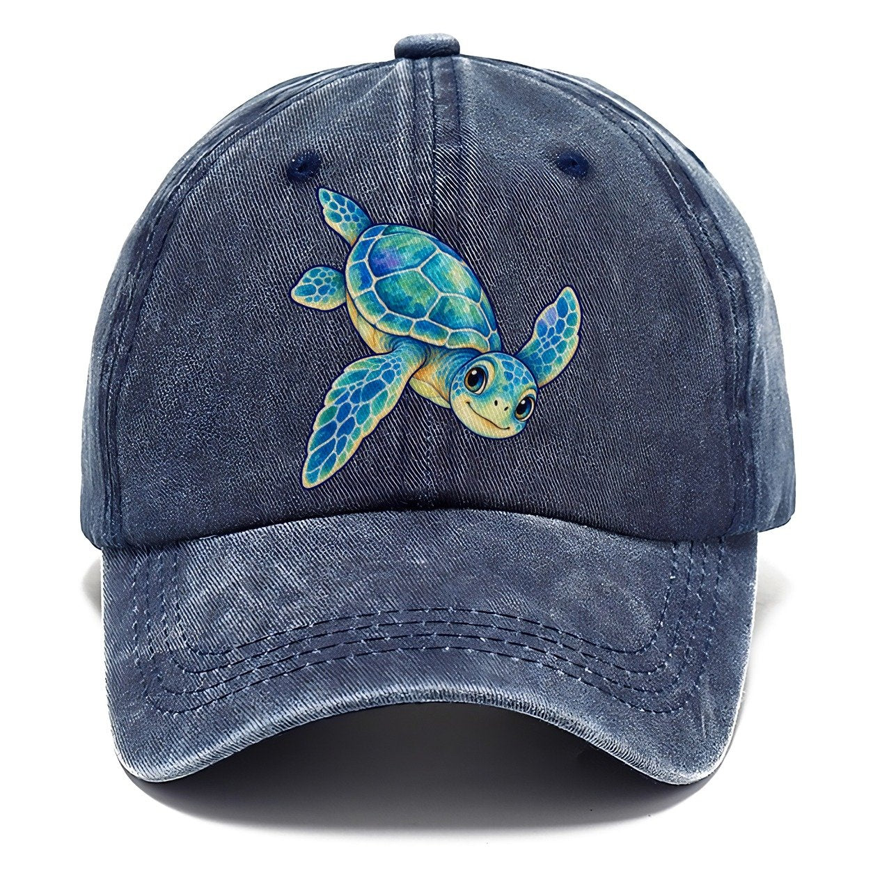 Sea Turtle Downward Glide Sea Sprite Classic Cap – Twilight Navy
